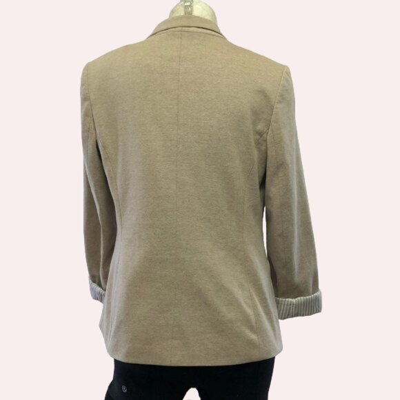 NWOT Kenneth Cole Select Single Button Front Career Beige Jacket Blazer Small - Picture 2 of 11